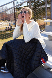 Iowa State University Black Puffer Blanket