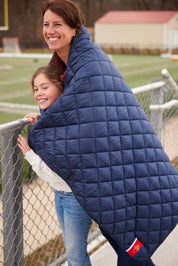 Beach Day on Navy Puffer Blanket