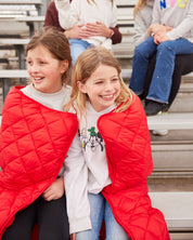 Baseball on Red Puffer Blanket