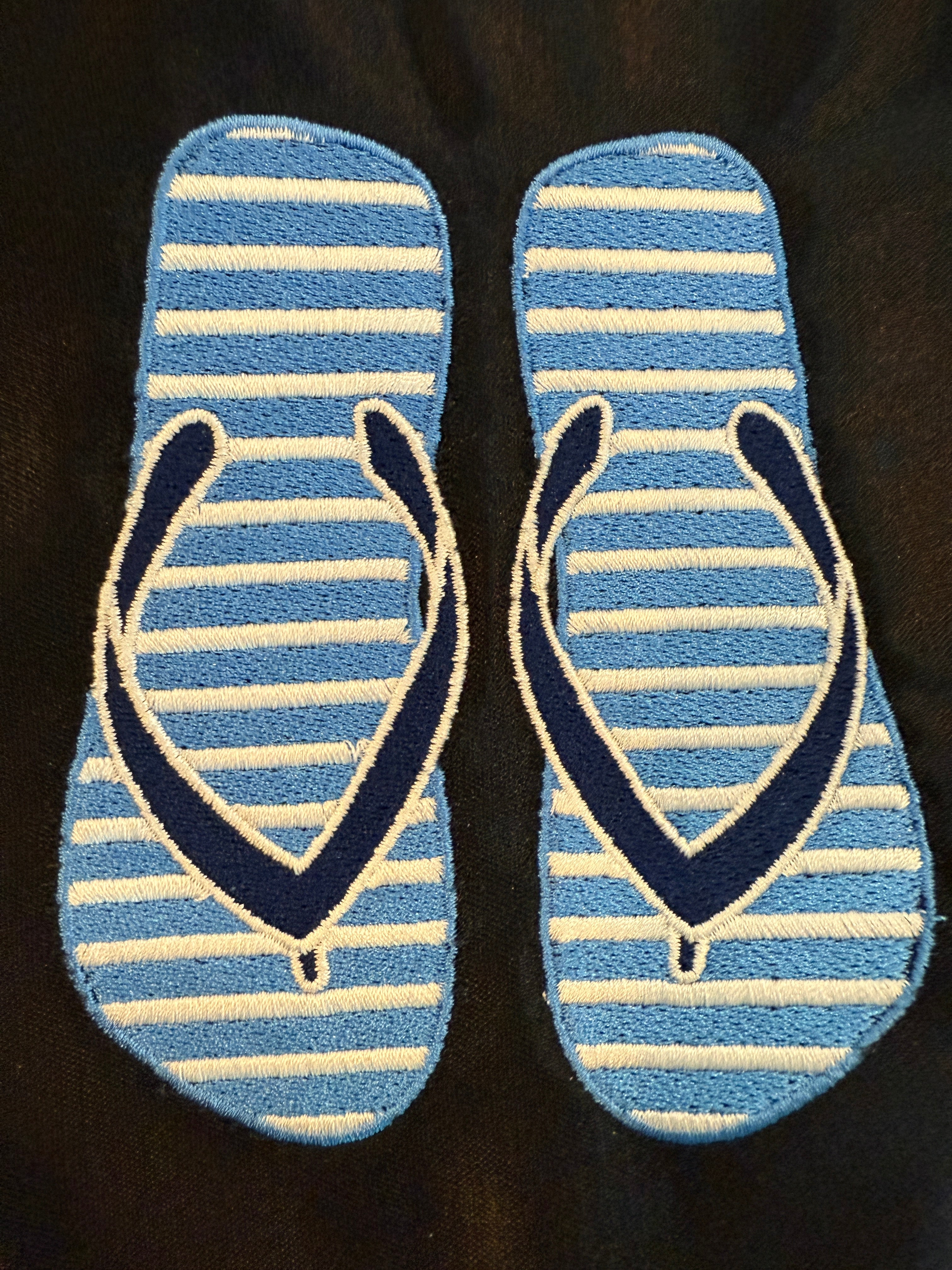 Flip Flops Embroidered on Blanket