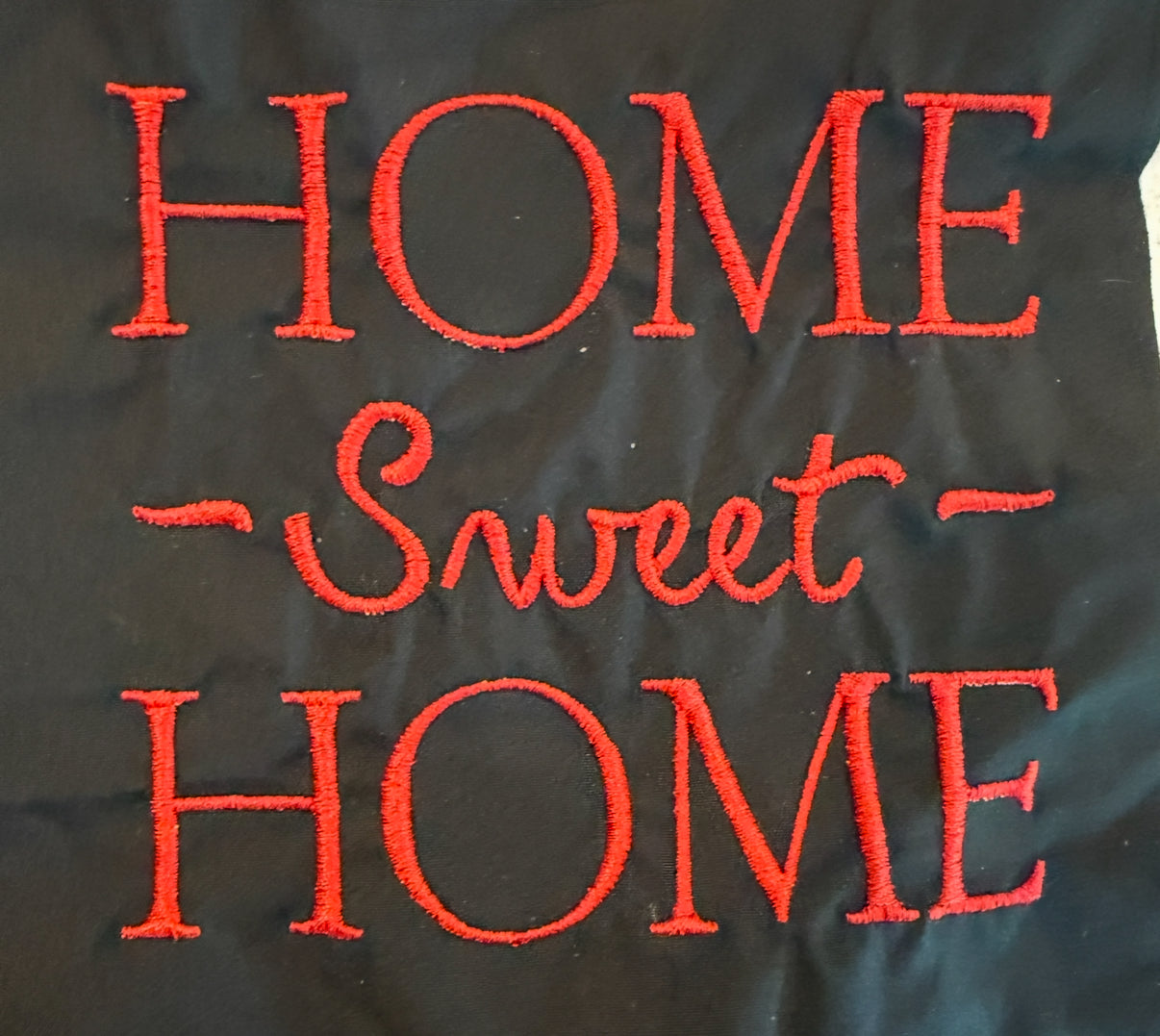 Home Sweet Home Embroidered on Blanket