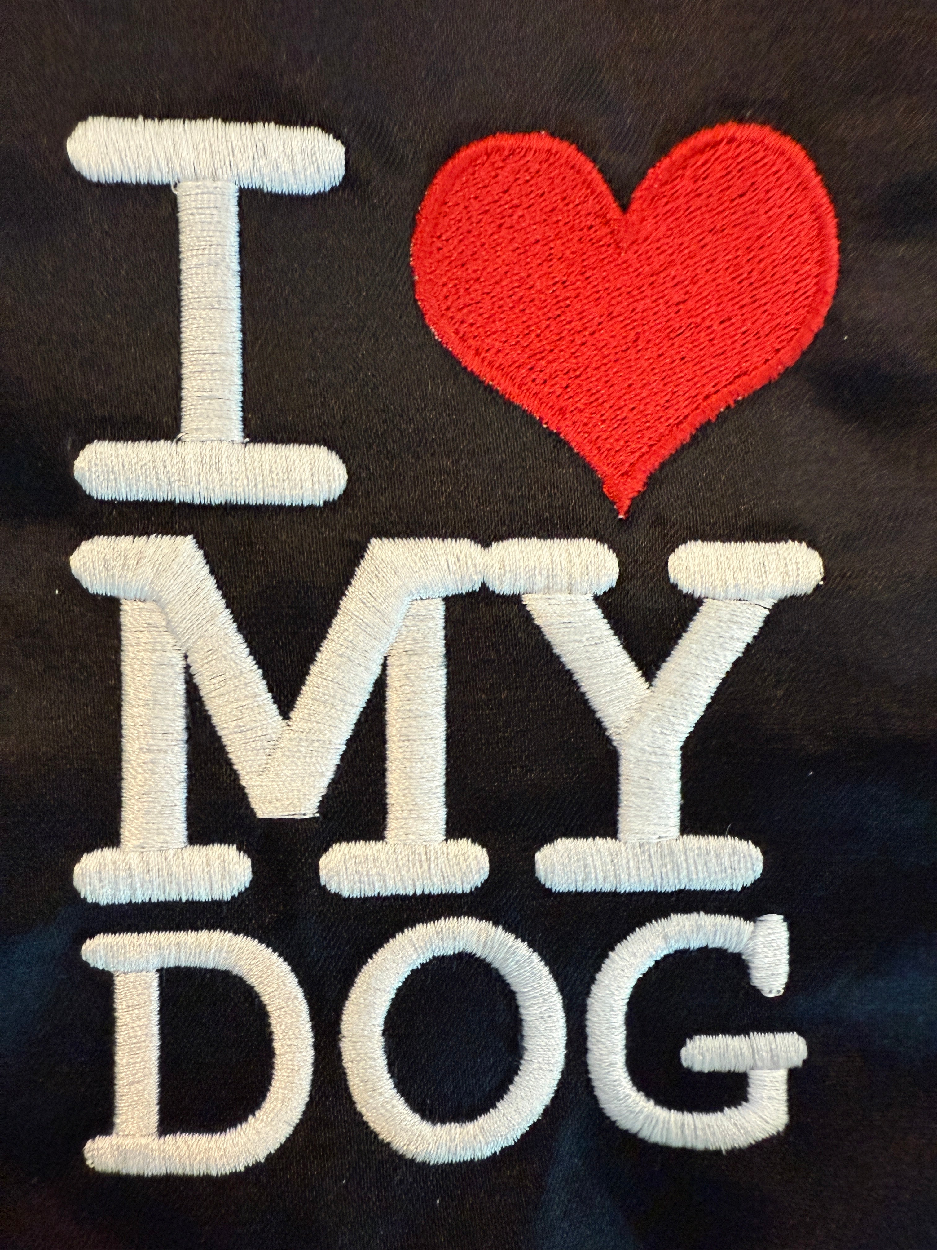 I Love My Dog Embroidered on Blanket