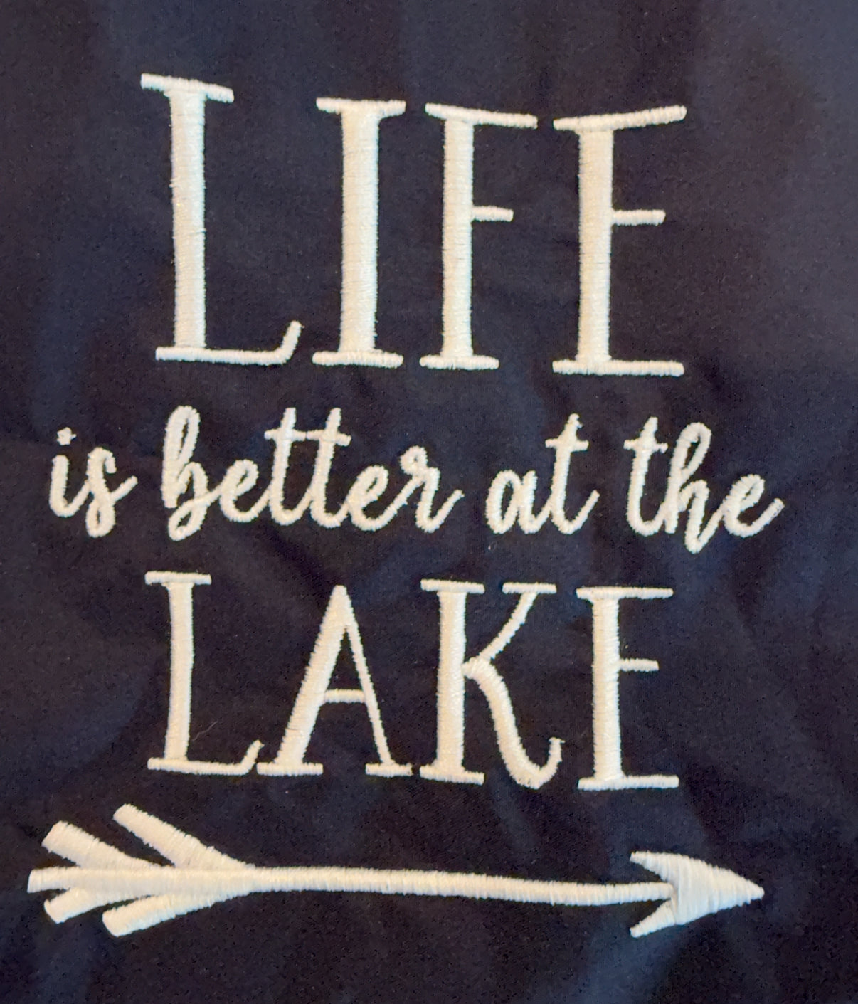 Life is Better at the Lake Embroidered on Blanket