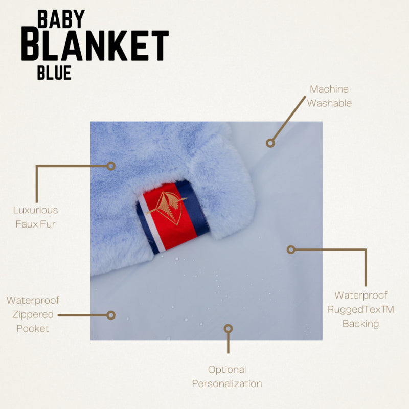 Baby blanket pretty rugged embroidery personalized