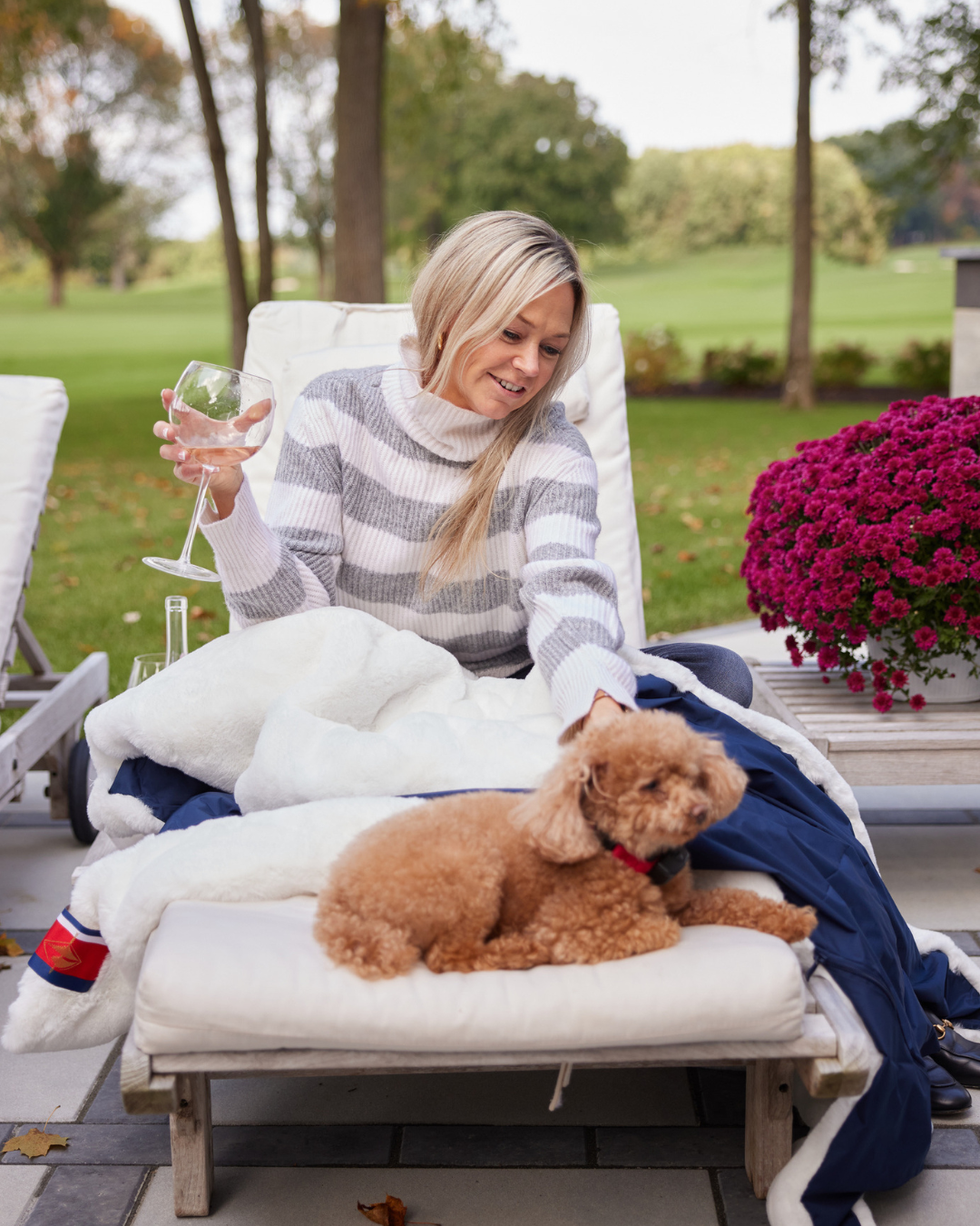 White Faux Fur Sporty Blanket