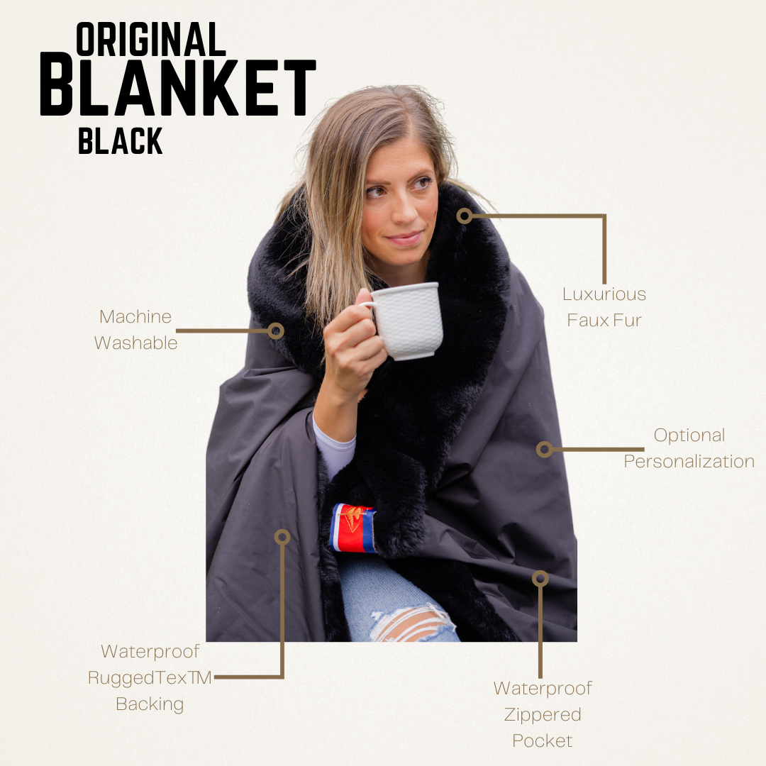 Black Faux Fur Original Blanket Large Pretty Rugged Gear