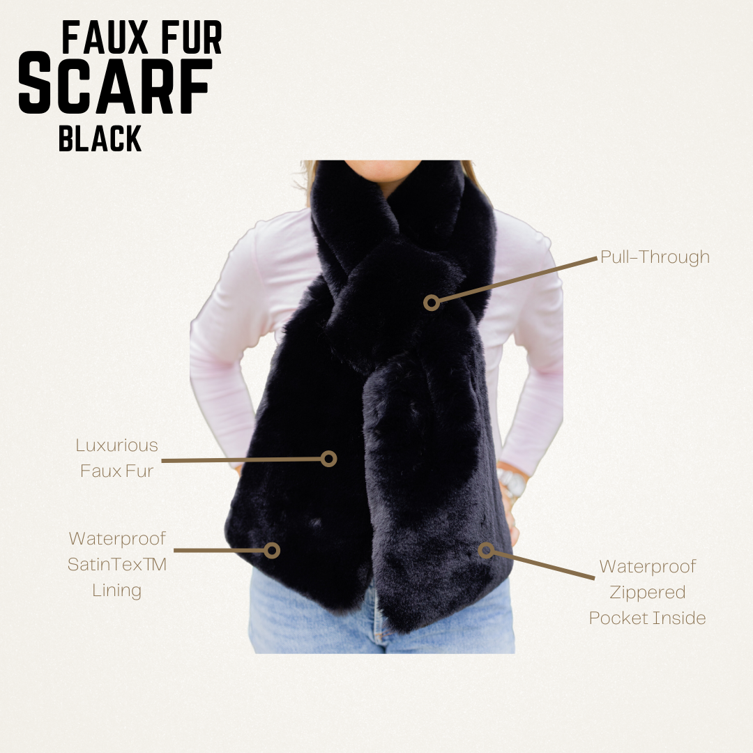 Black Faux Fur Scarf