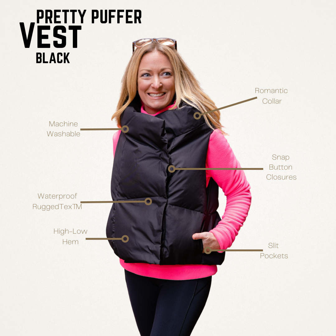Black Waterproof Pretty Puffer Vest