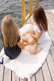 Bundle of 4 Lake Life White Outdoor Lap Blankets