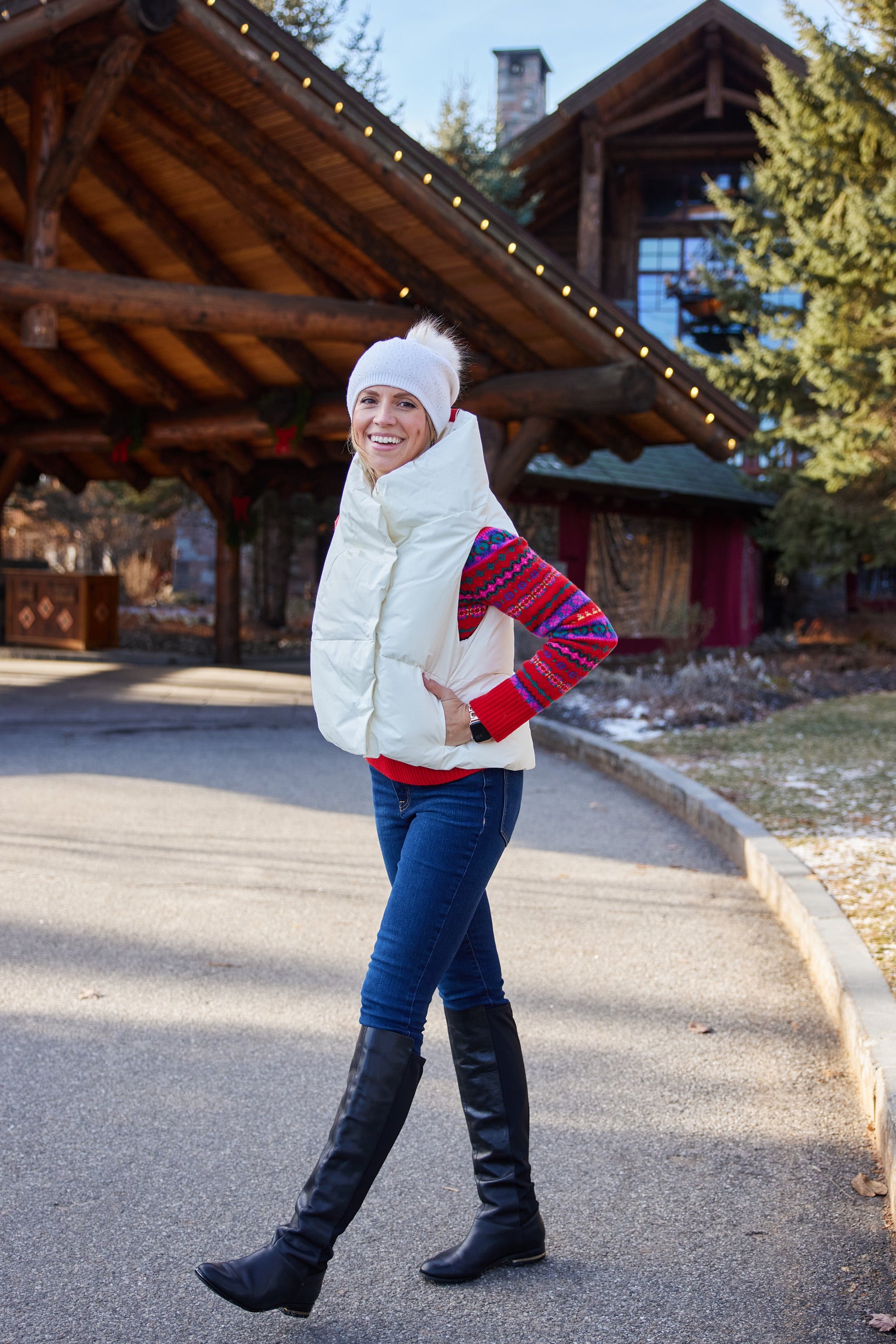 Winter White Waterproof Pretty Puffer Vest