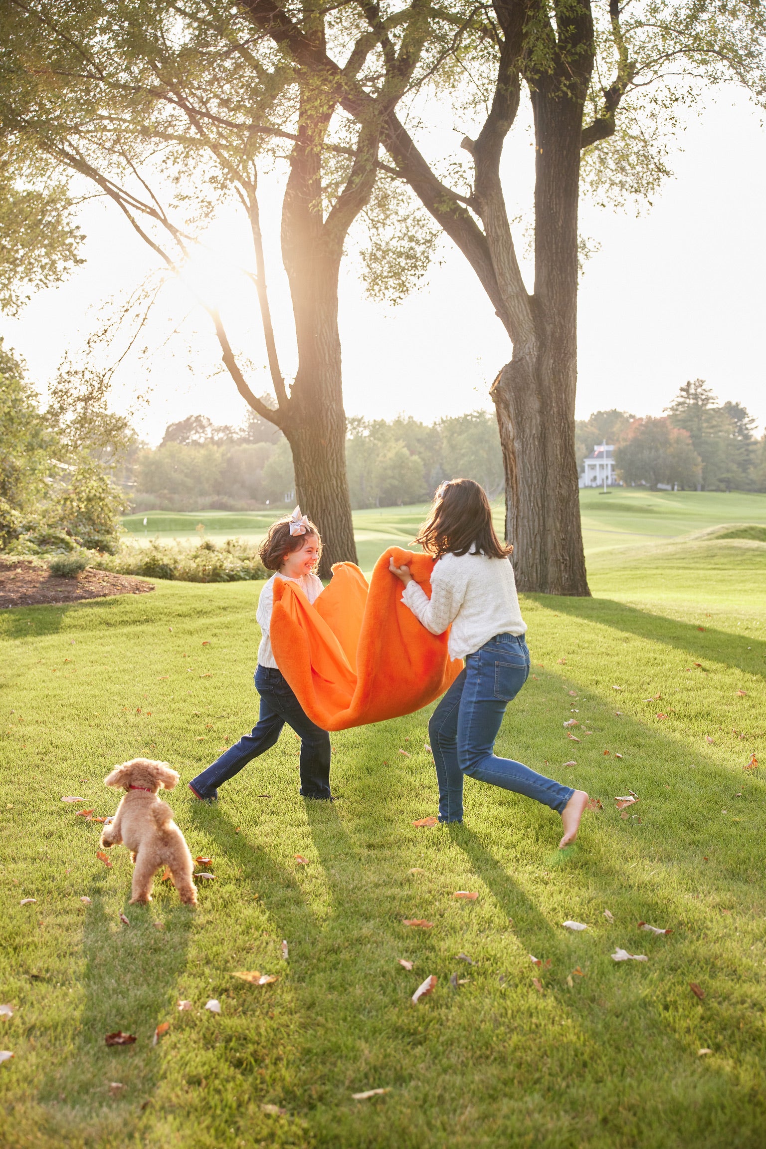 Orange Faux Fur Long Lap Blanket