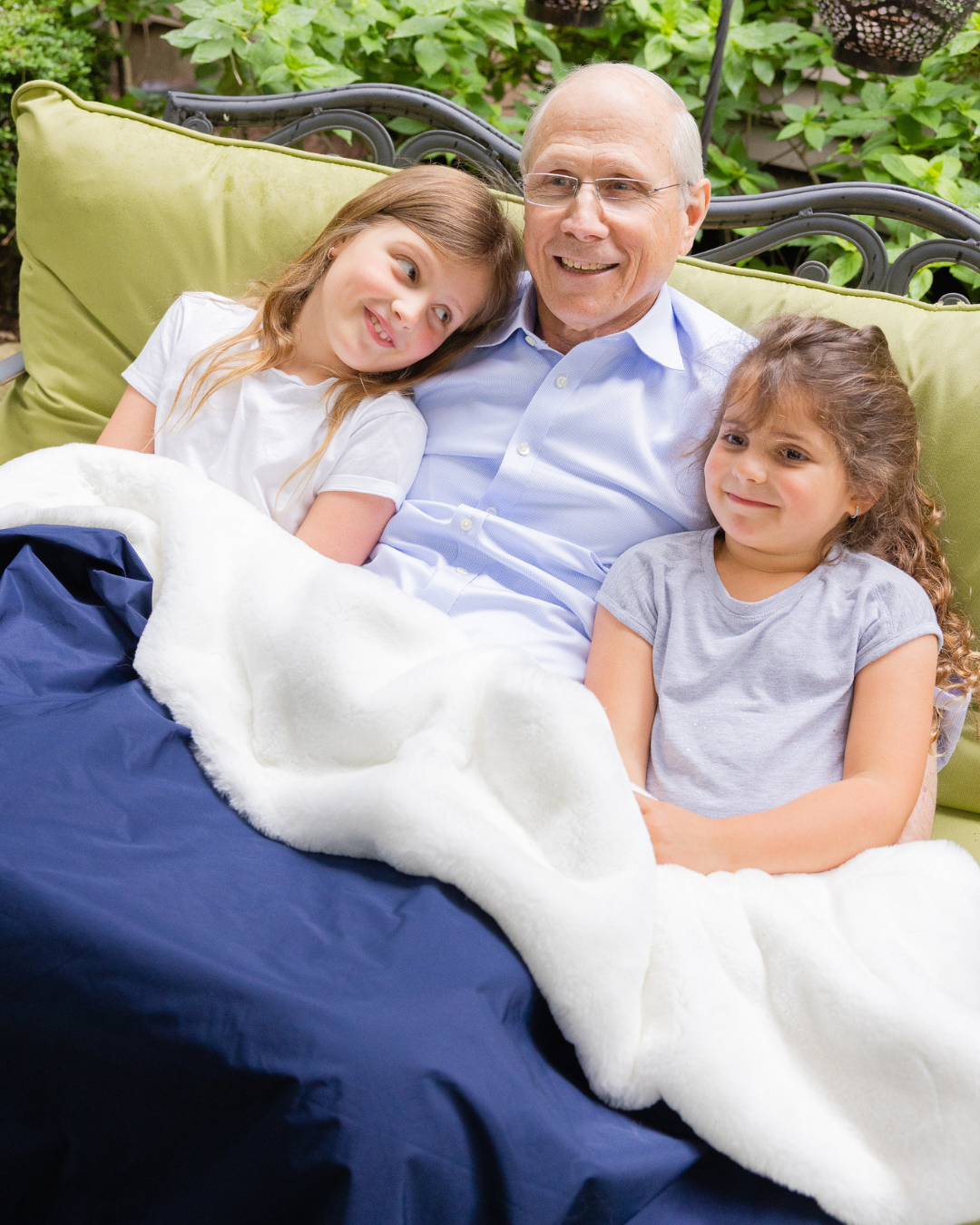 White Faux Fur Sporty Blanket