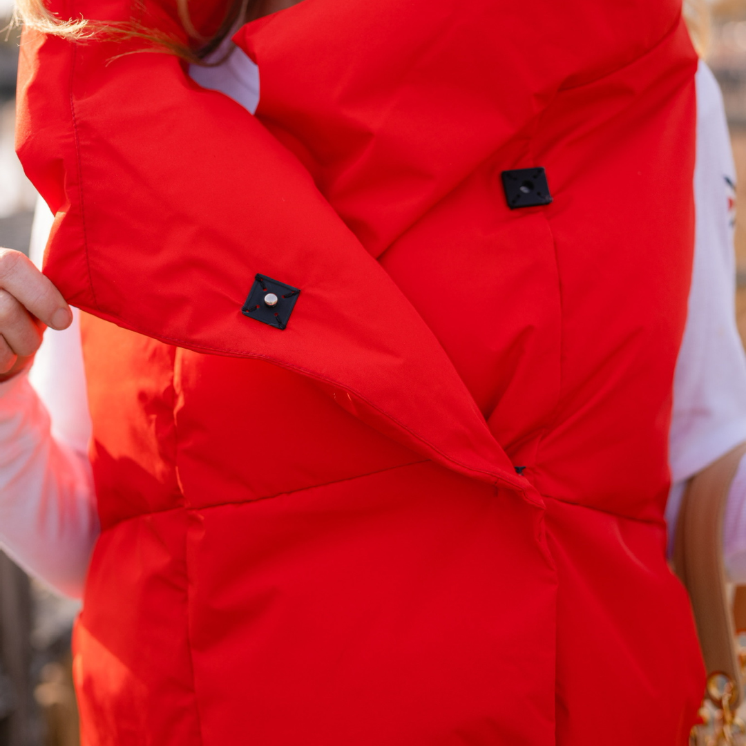 Red Waterproof Pretty Puffer Vest