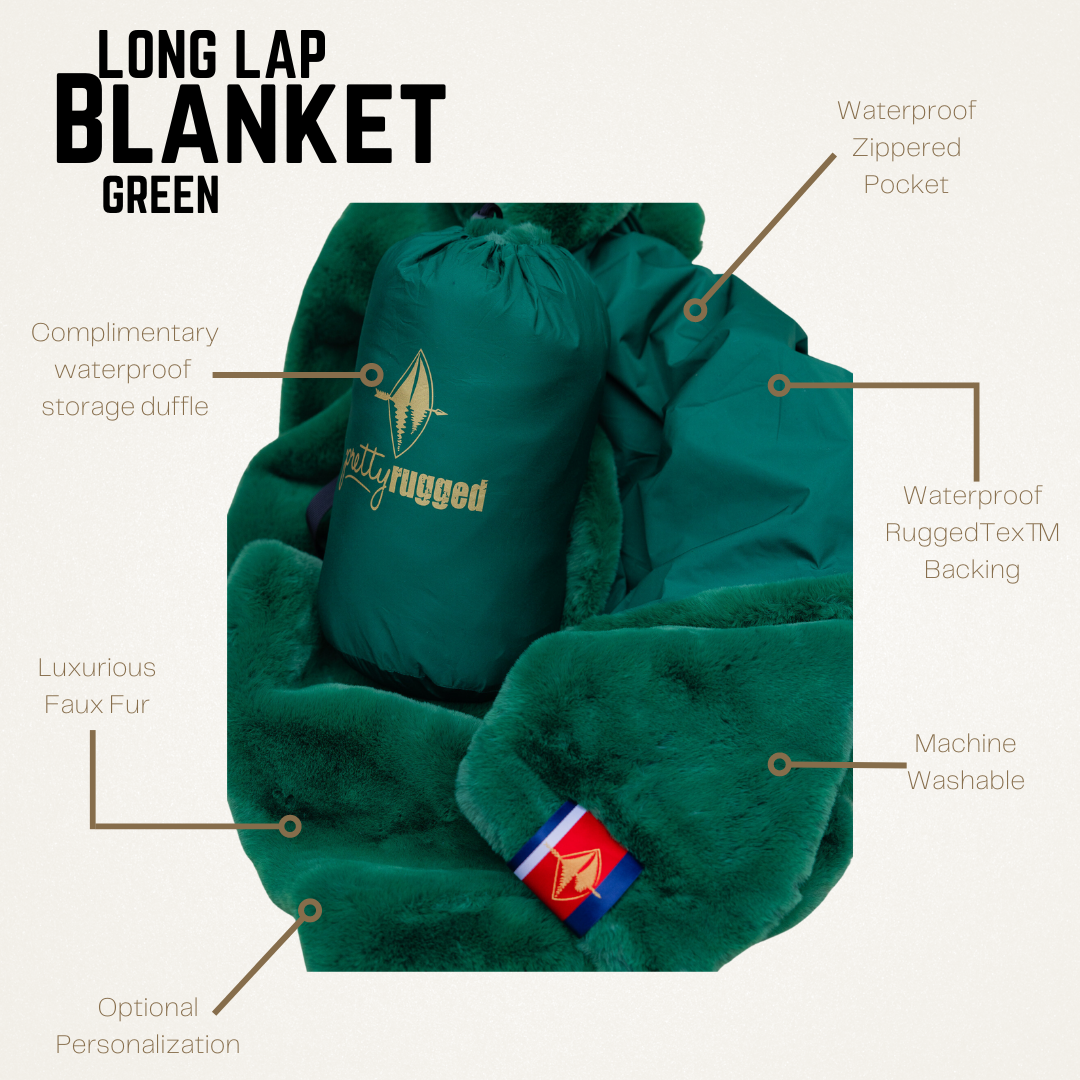 Green Faux Fur Long Lap Blanket