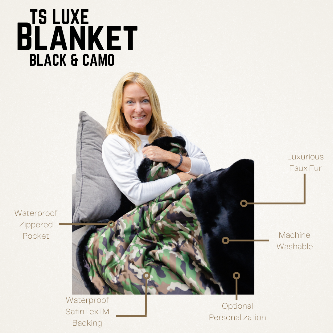 Black Faux Fur And Camo TS Luxe Blanket - Pretty Rugged - Pretty