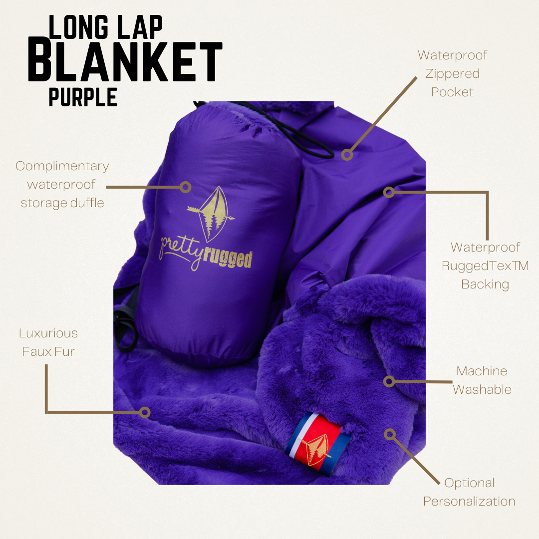 Purple Faux Fur Long Lap Blanket