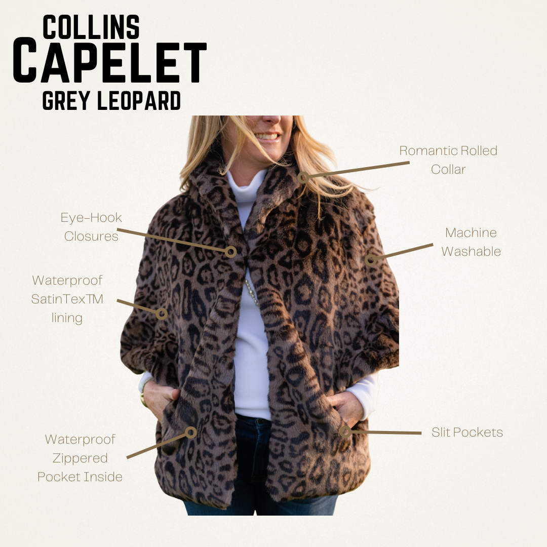 Grey Leopard Collins Capelet