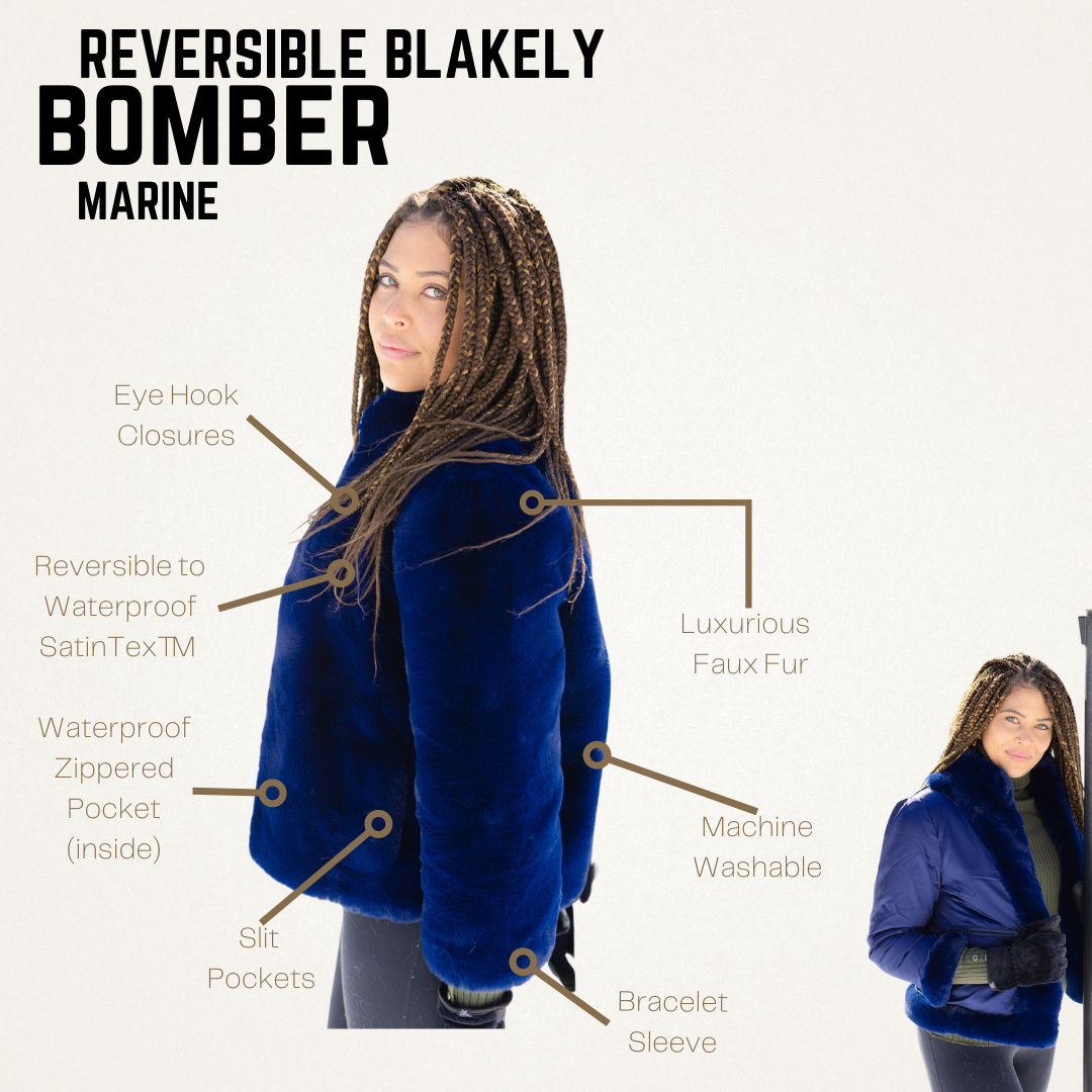Reversible bleached mink bomber jacket