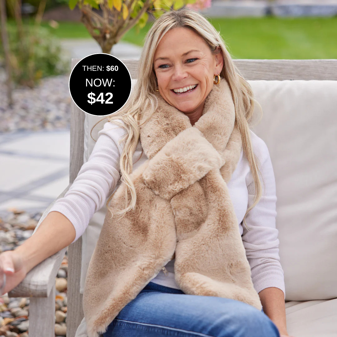 Camel Faux Fur Scarf