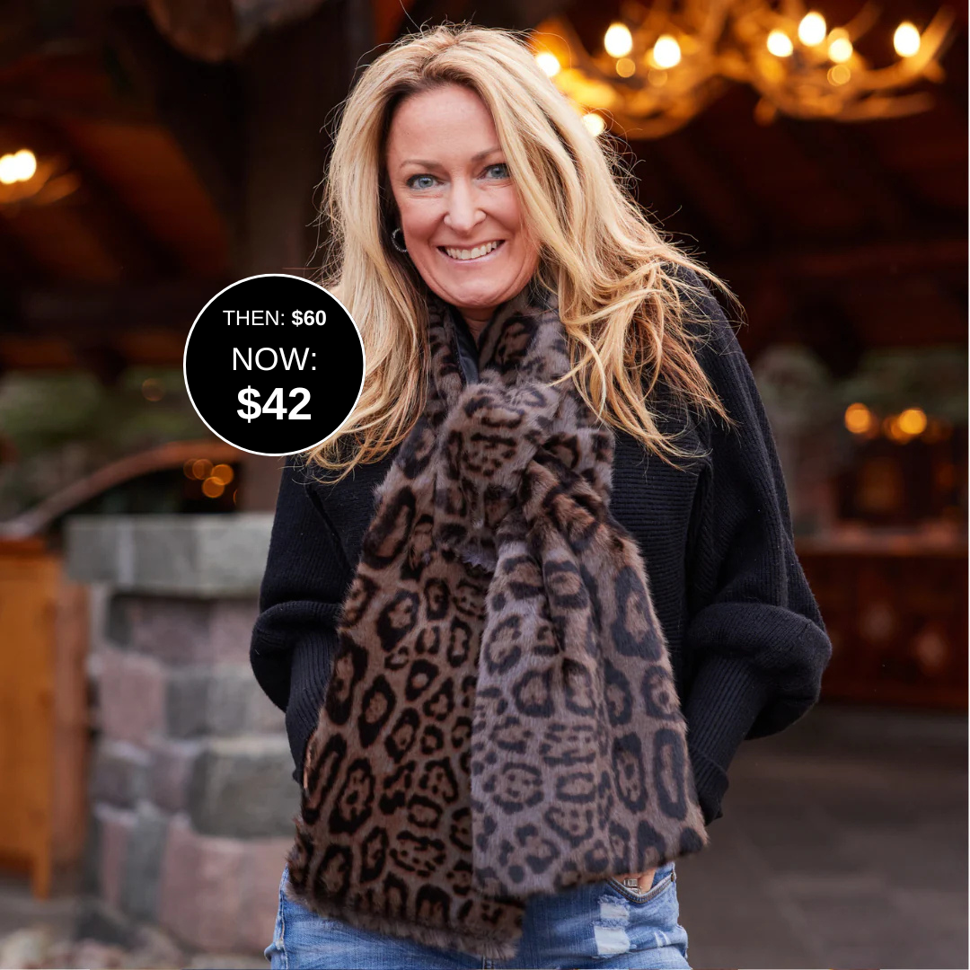 Leopard Faux Fur Scarf