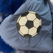Soccer Ball on Blue Outdoor Blanket