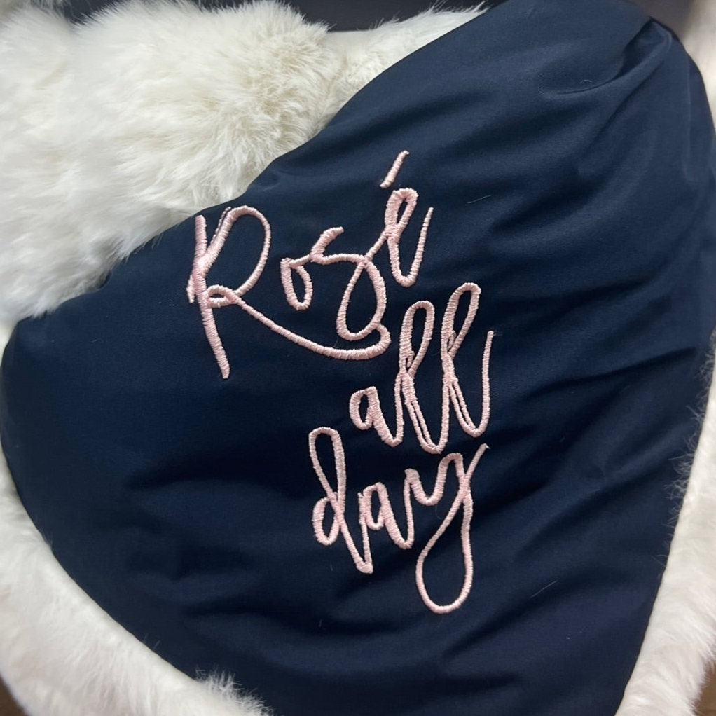 Rosé All Day on White Long Lap Blanket