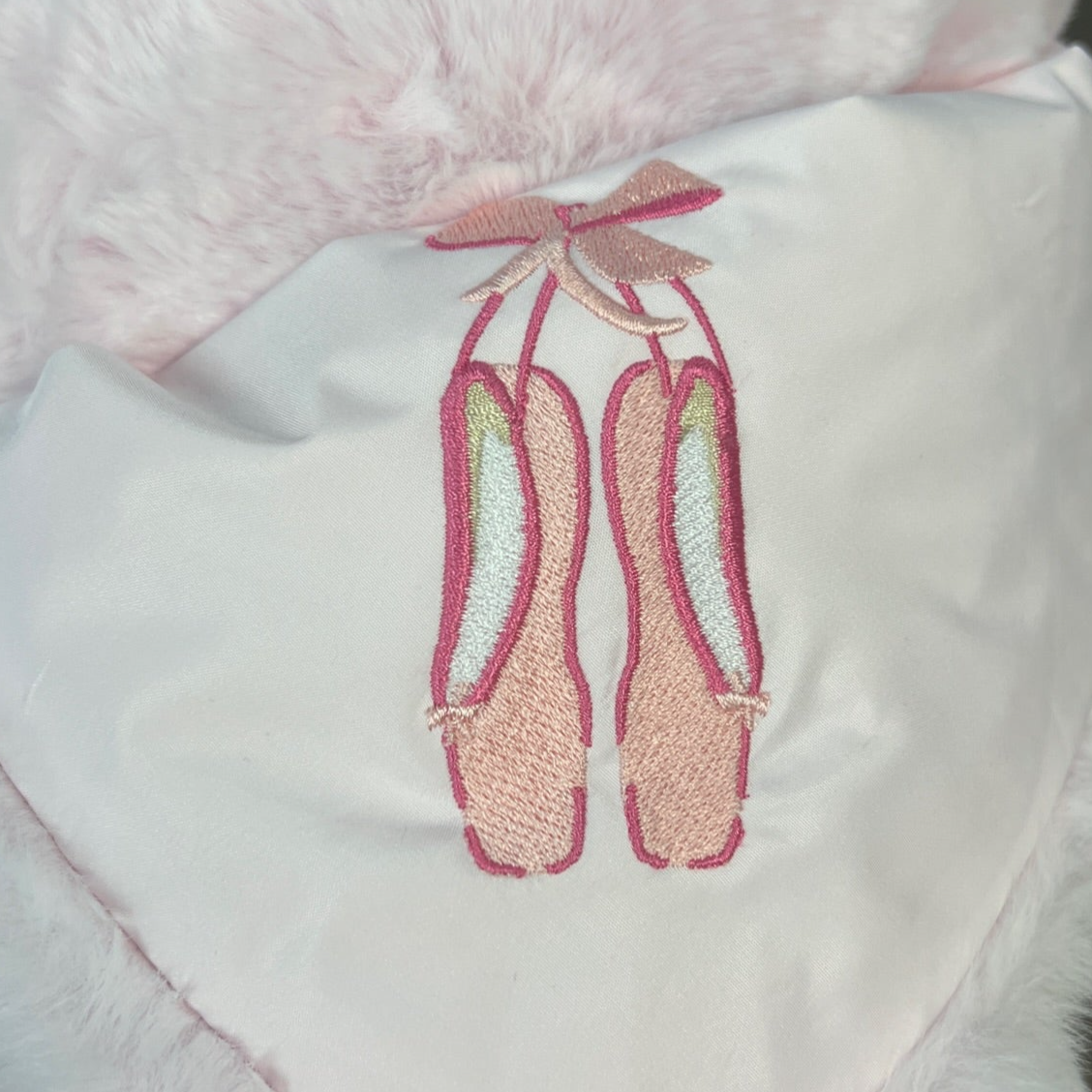 Ballet Slippers on Pink Baby Blanket