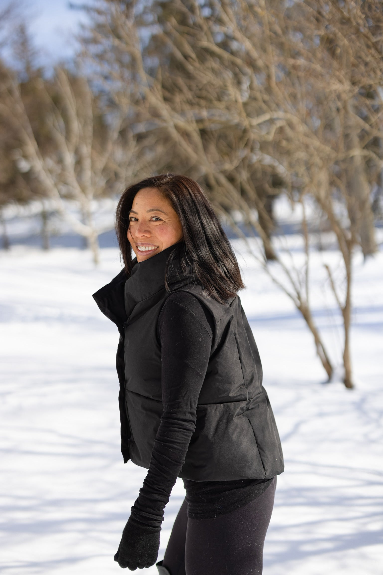 Black Waterproof Pretty Puffer Vest