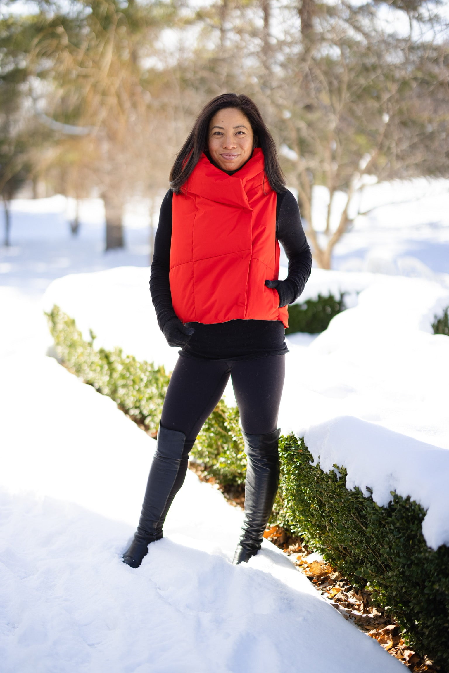 Red Waterproof Pretty Puffer Vest