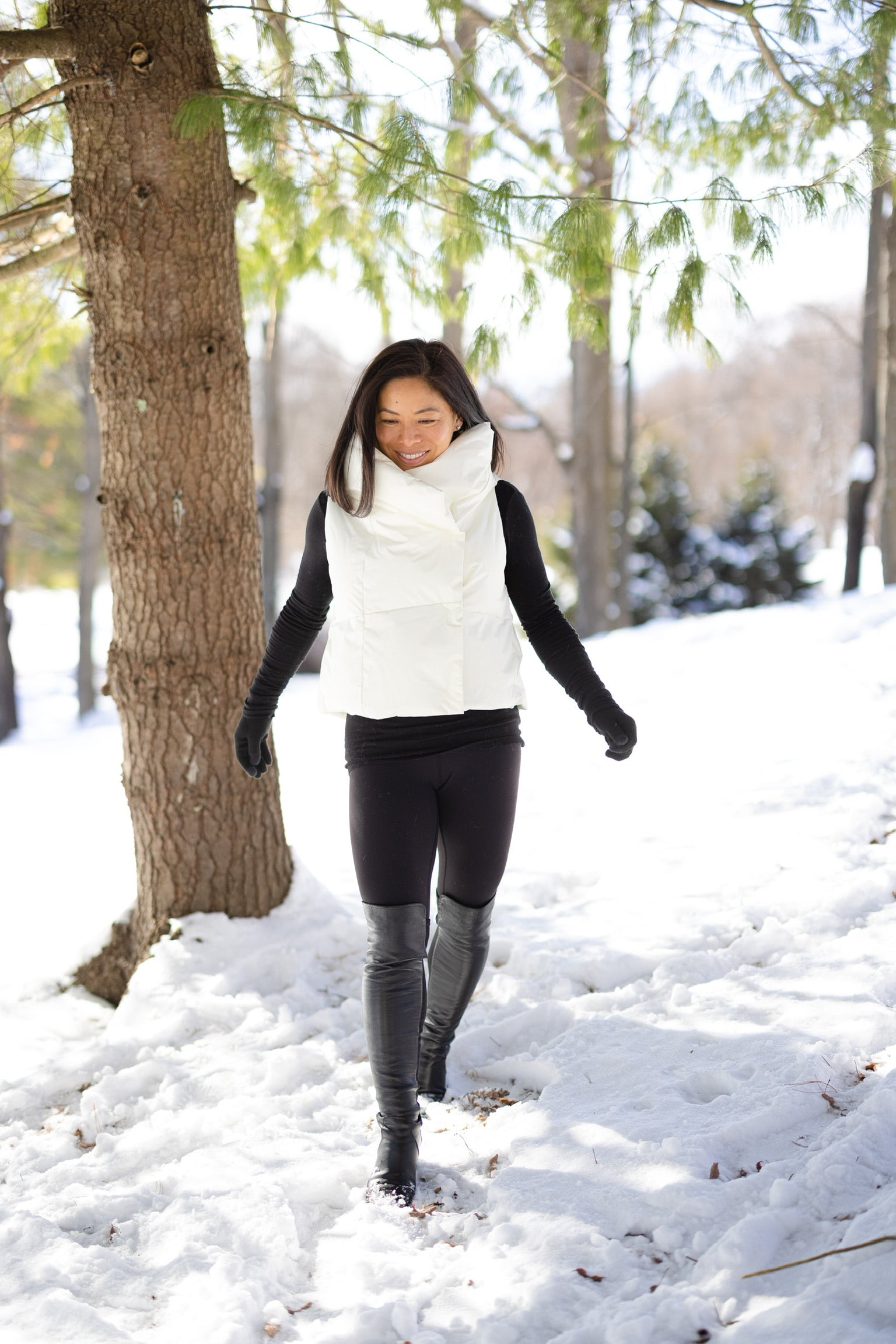 Winter White Waterproof Pretty Puffer Vest