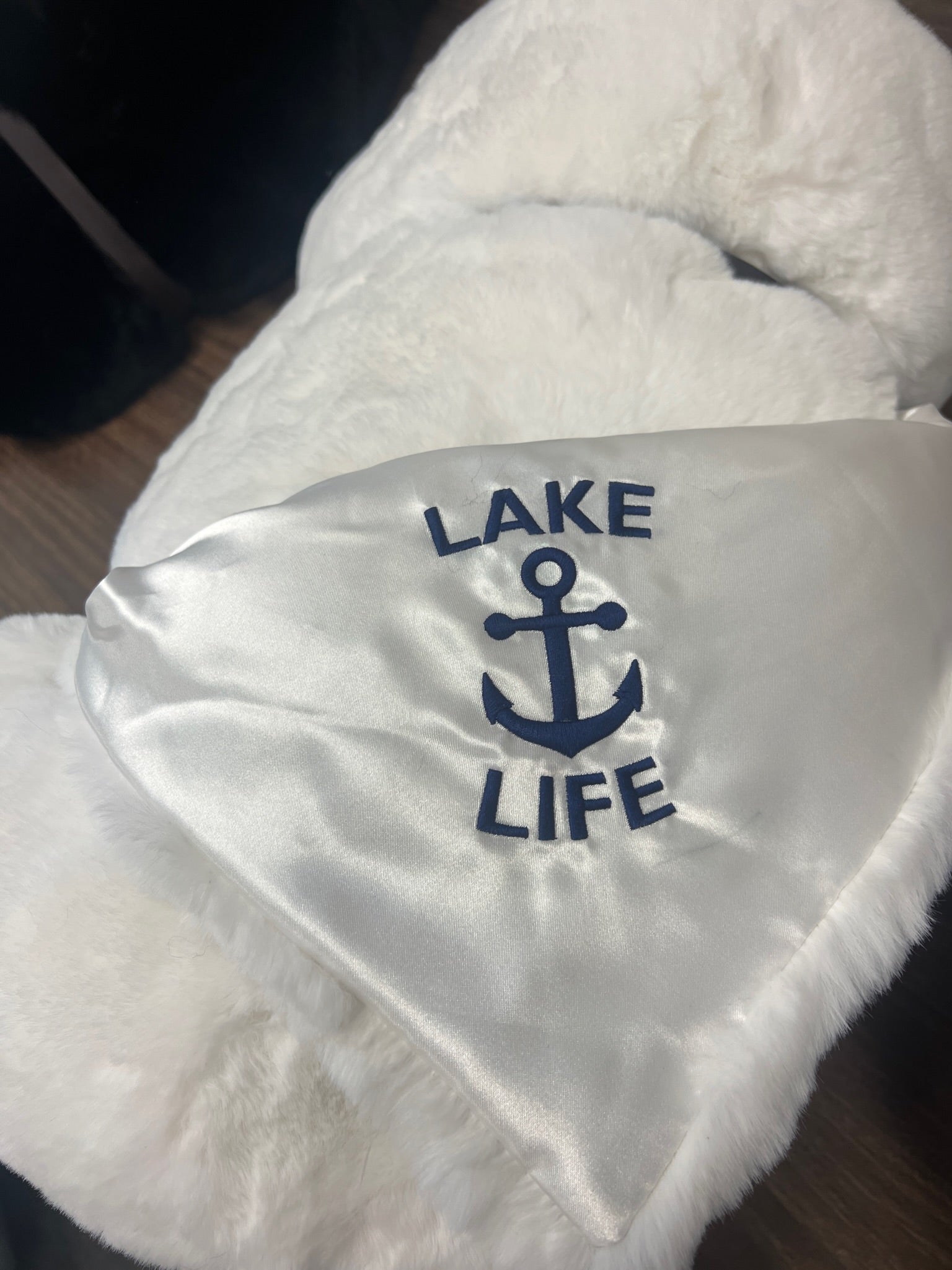 Lake Life on White TS Luxe Blanket