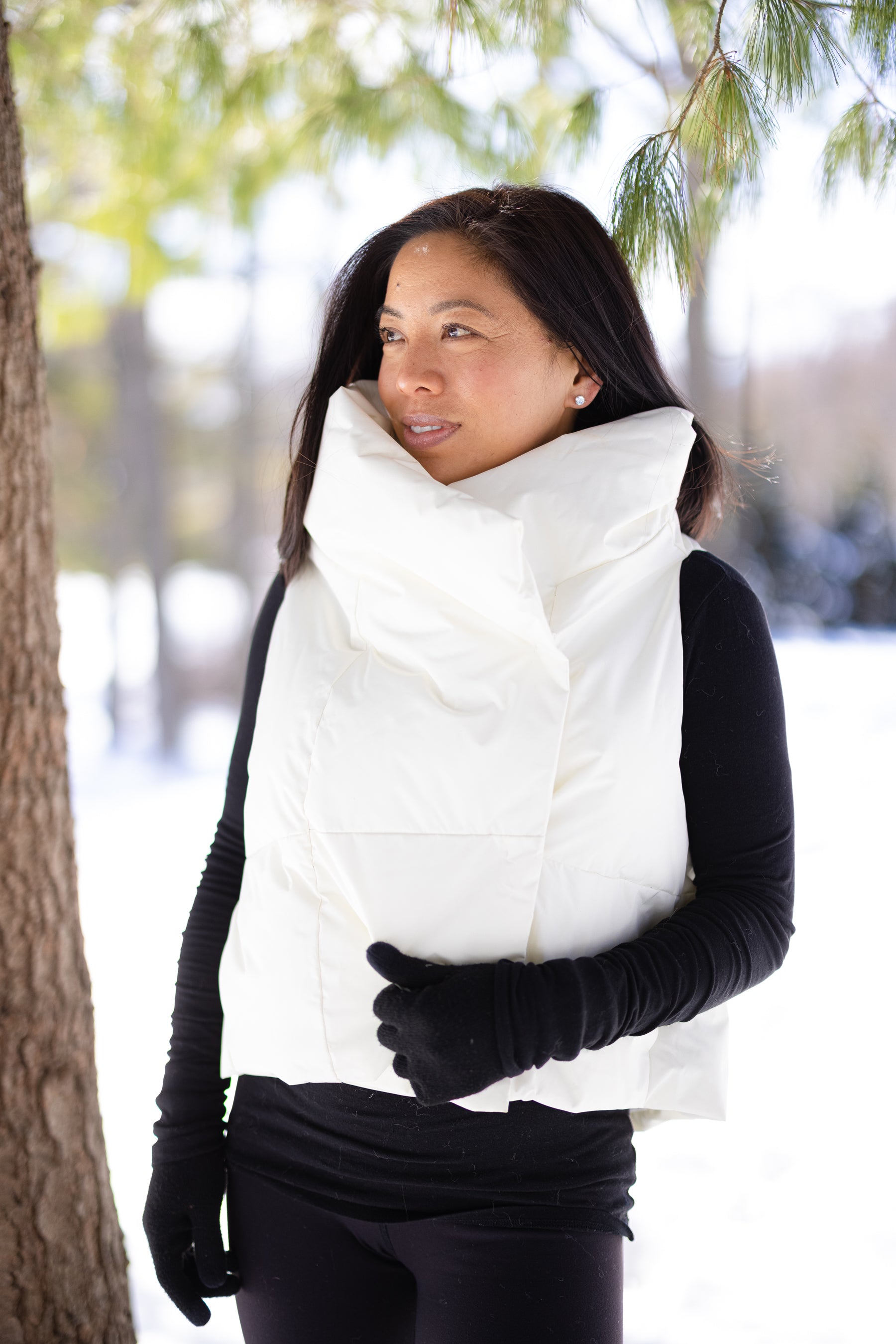 Winter White Waterproof Pretty Puffer Vest