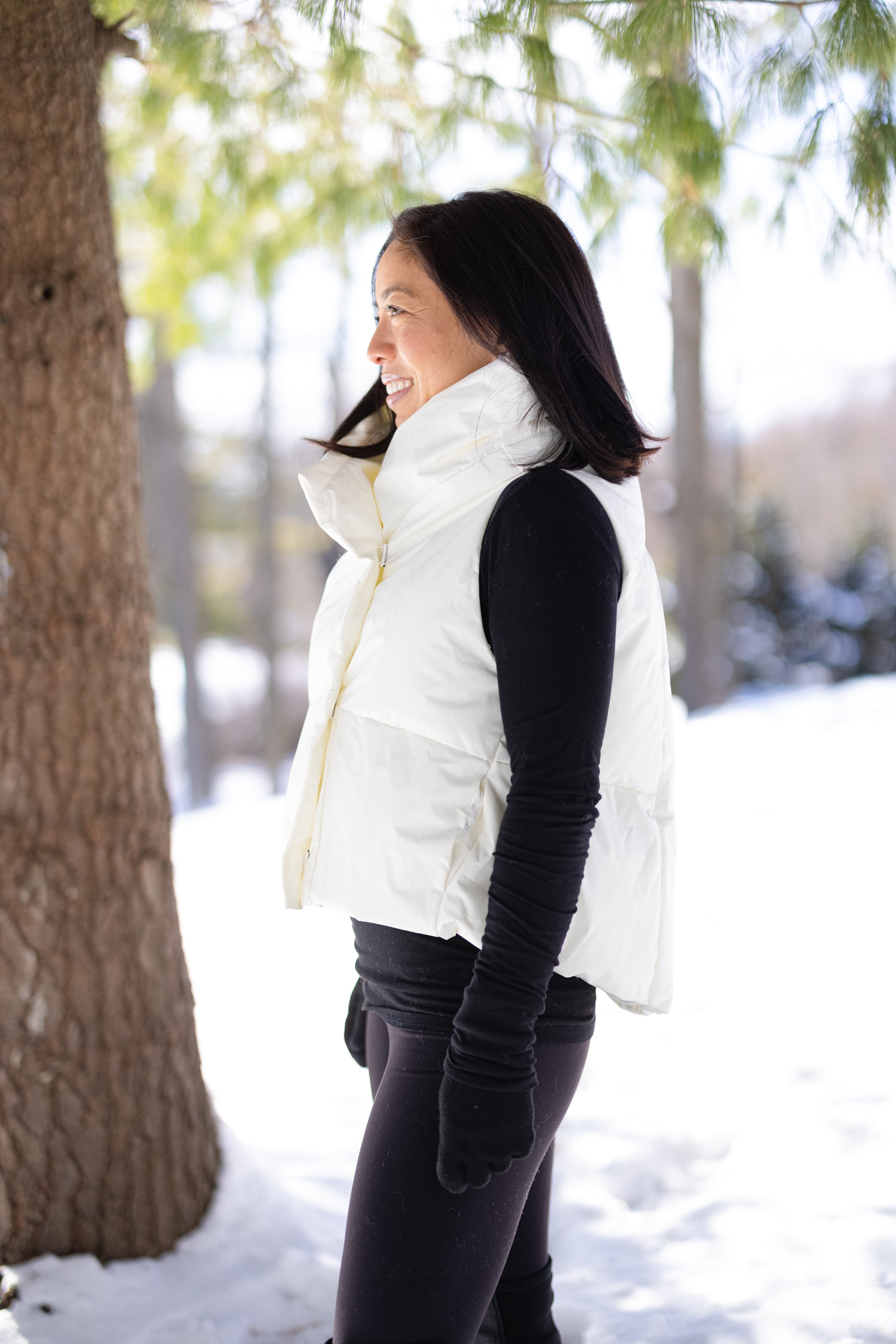 Winter White Waterproof Pretty Puffer Vest