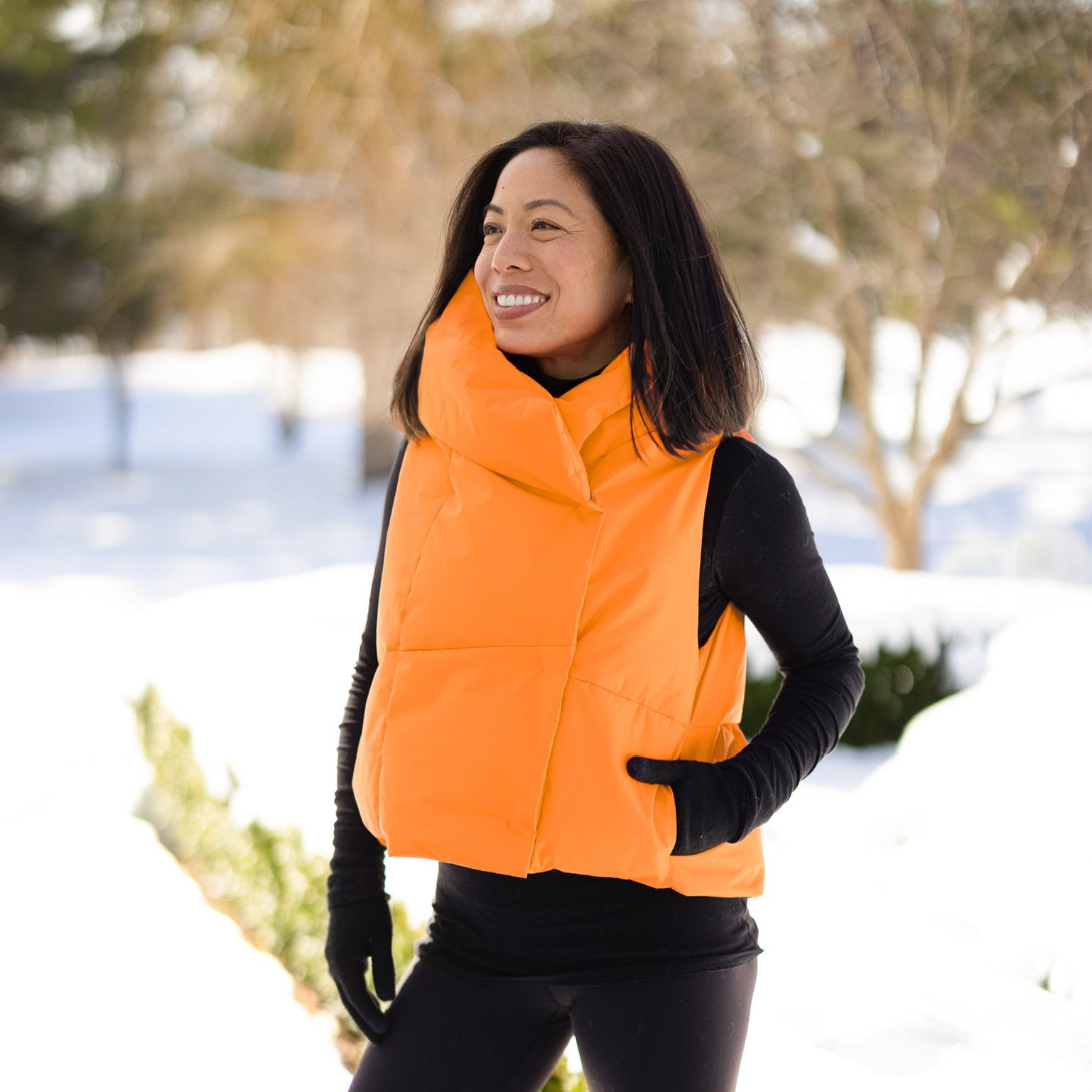 Orange Waterproof Pretty Puffer Vest