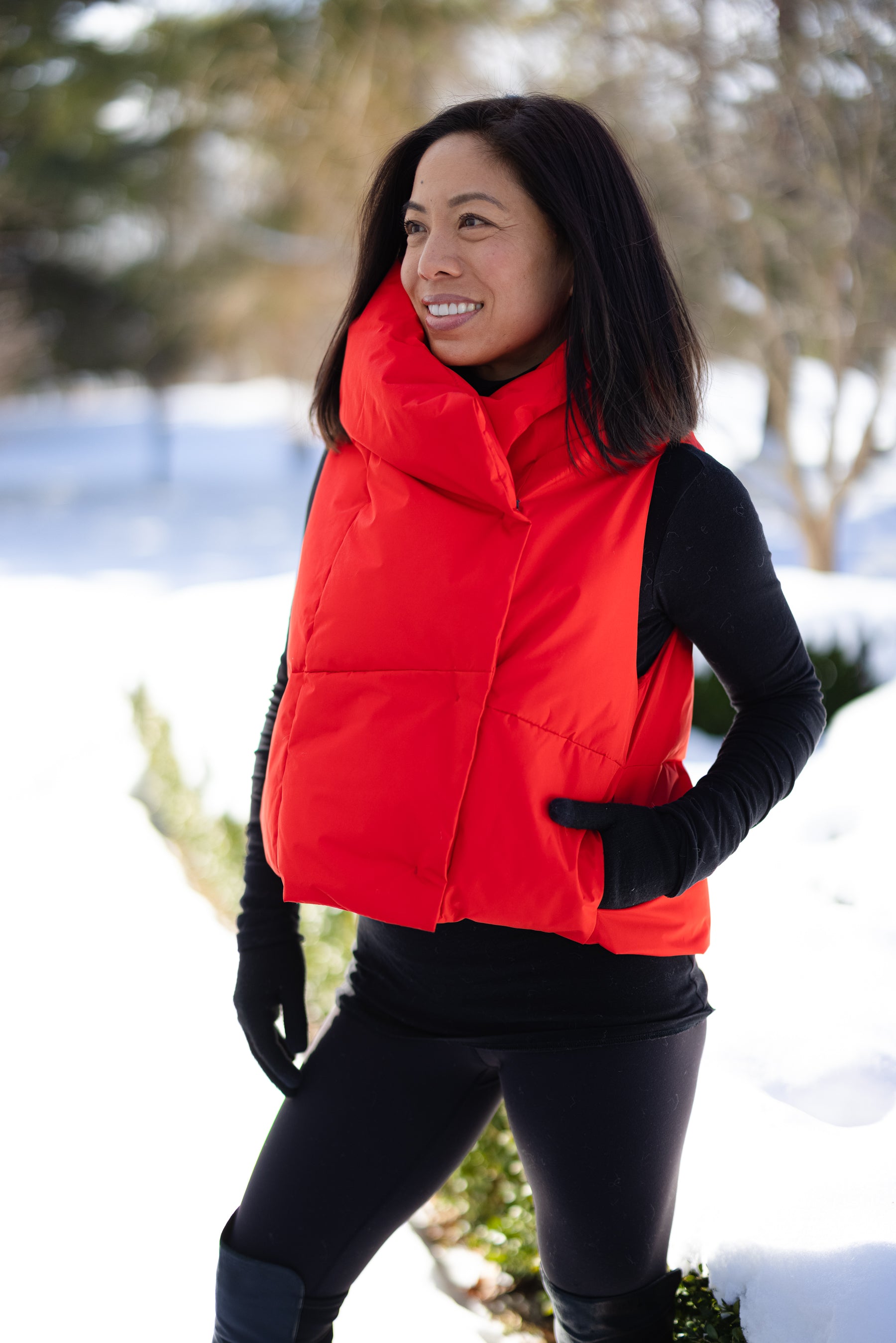 Red Waterproof Pretty Puffer Vest