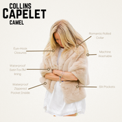 waterproof windproof faux fur evening wear outerwear pretty rugged collins capelet