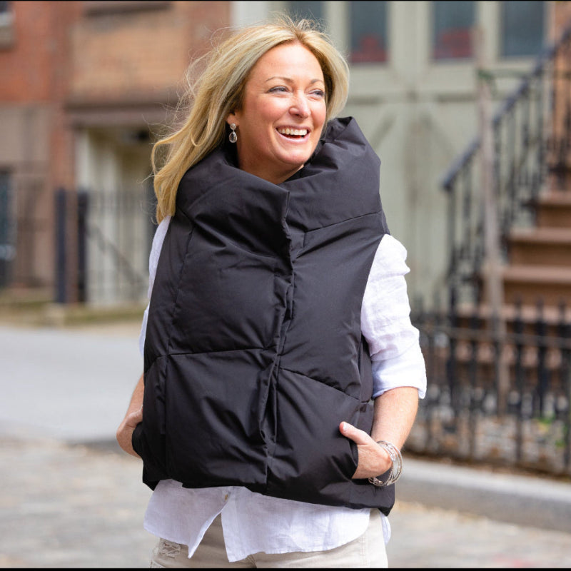 Windproof waterproof puffy vest all season pretty rugged