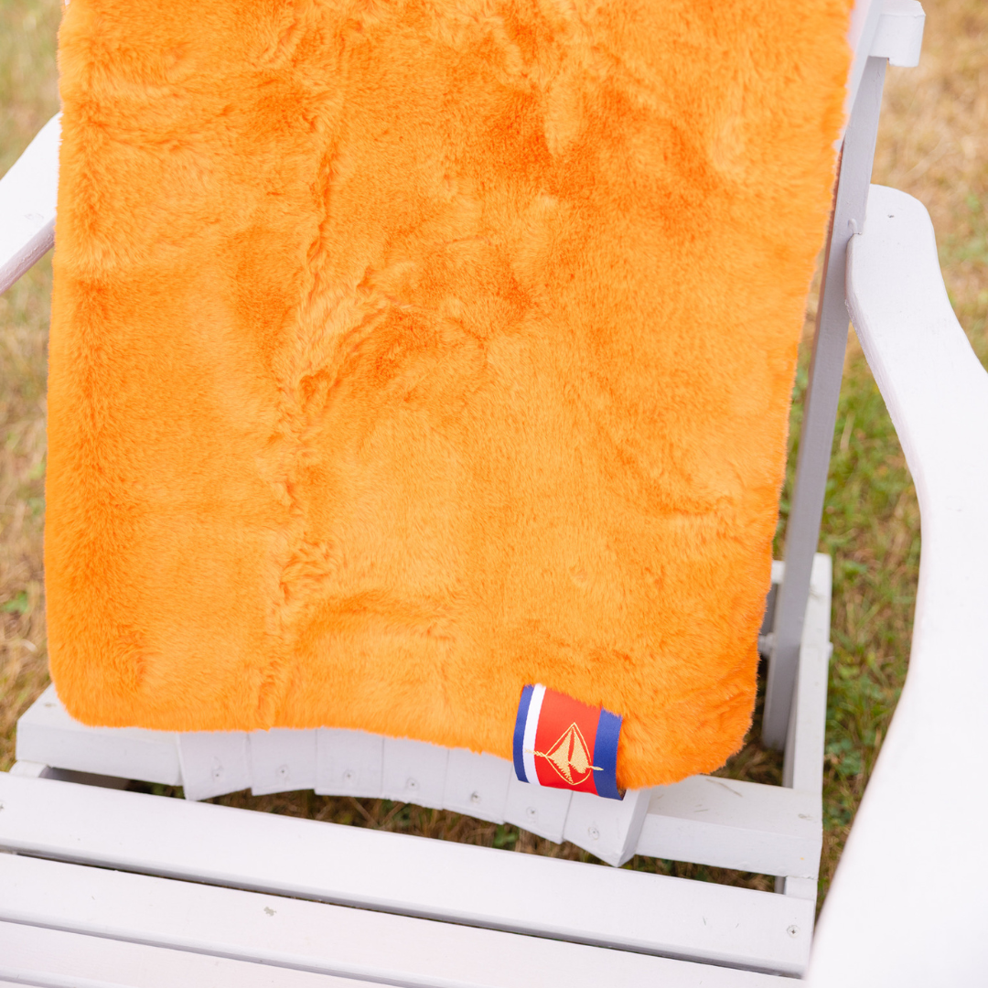 Orange Faux Fur Long Lap Blanket