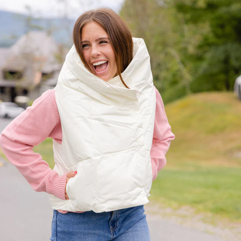 Navy Waterproof Pretty Puffer Vest