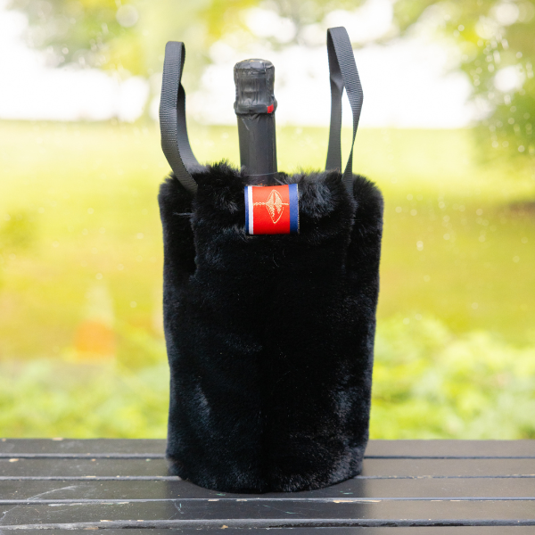 Faux fur wine tote pretty rugged host gift