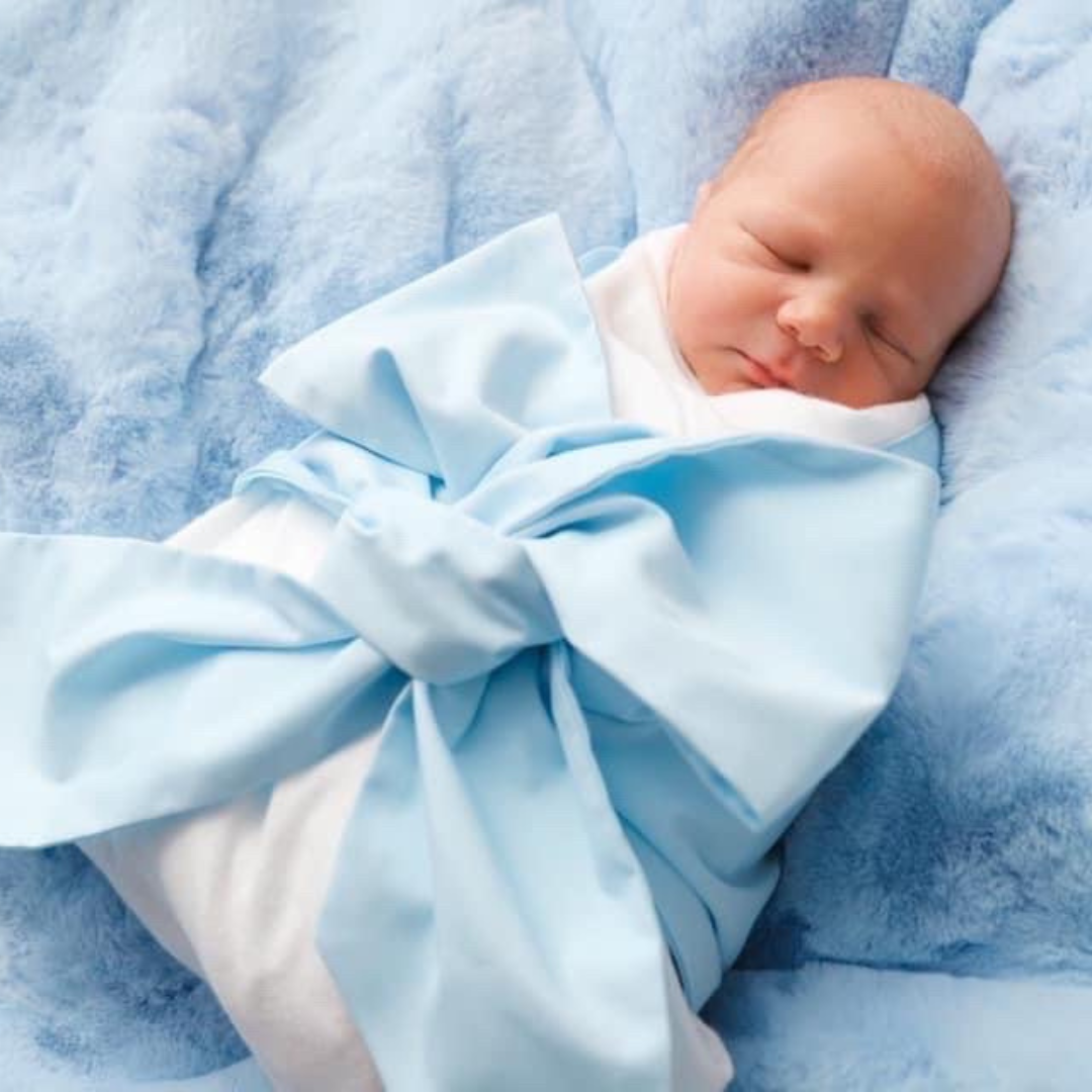 Blue Faux Fur Baby Blanket