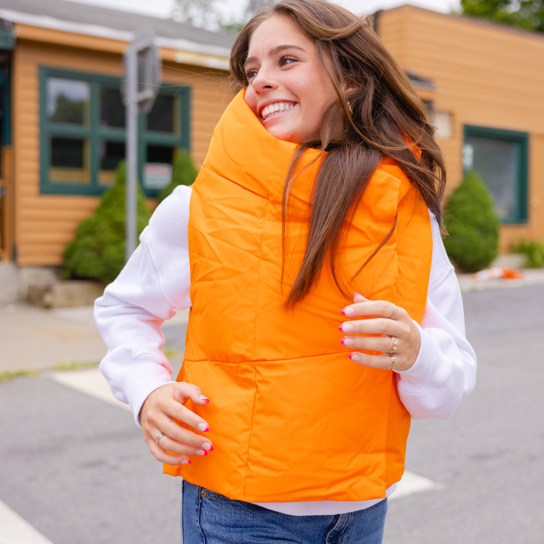 Orange online bubble vest